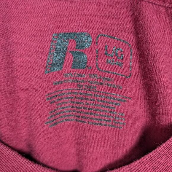 Razorbacks Shirt Mens Large Red Woo Pig Sooie Hogs Arkansas Football Basketball - Picture 4 of 7